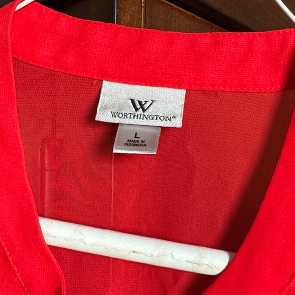 Worthington Bright Red Women's Blouse - Picture 2 of 4